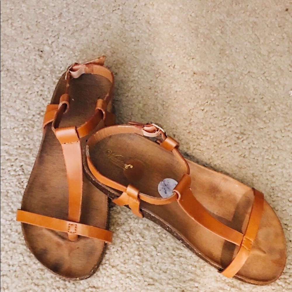 Brown leather sandals
